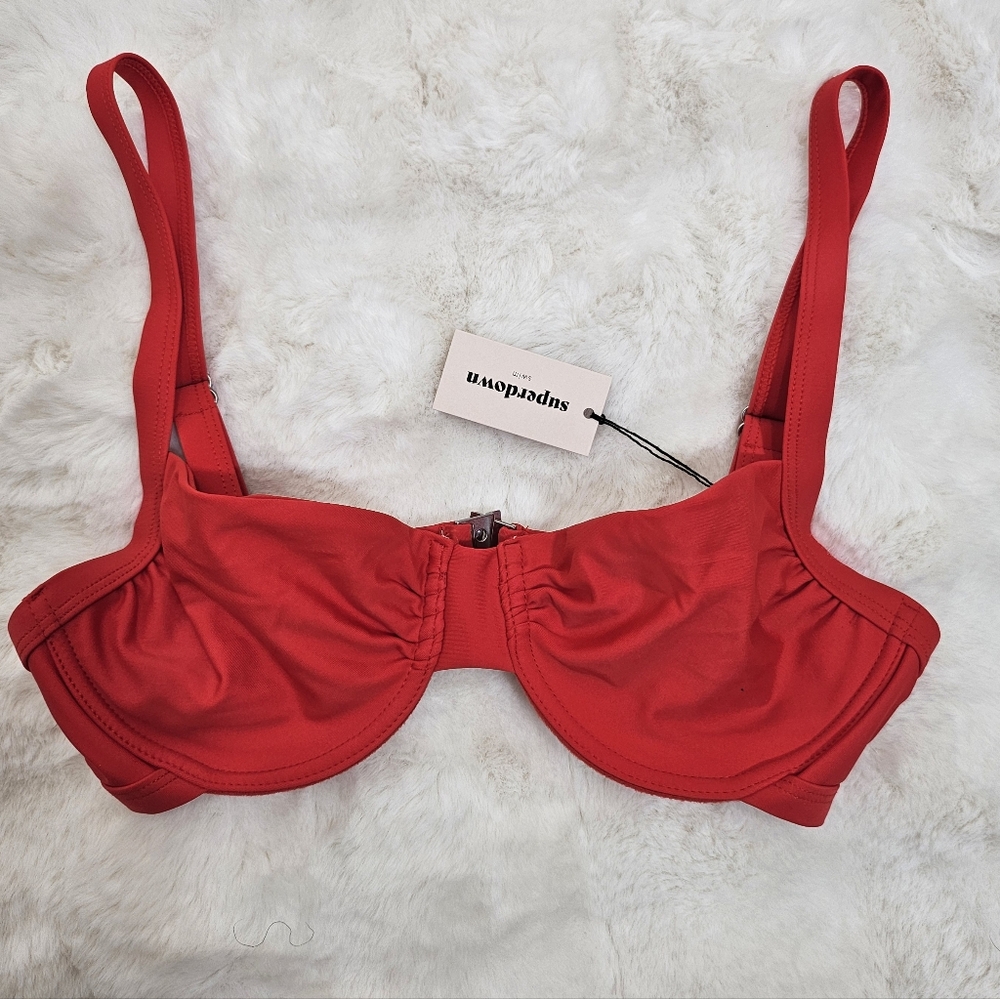 SUPERDOWN Red Women's Bikini TOP Size M. - Picture 6 of 12